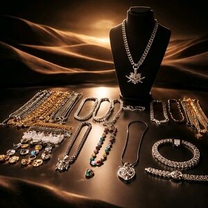 Mixed Metal Men's Pendant Necklace with Chain in Silver and Gold Tones